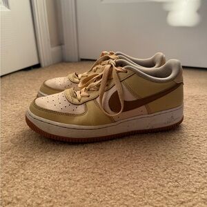 Nike Air Force 1 Low Beige and Brown Sneakers